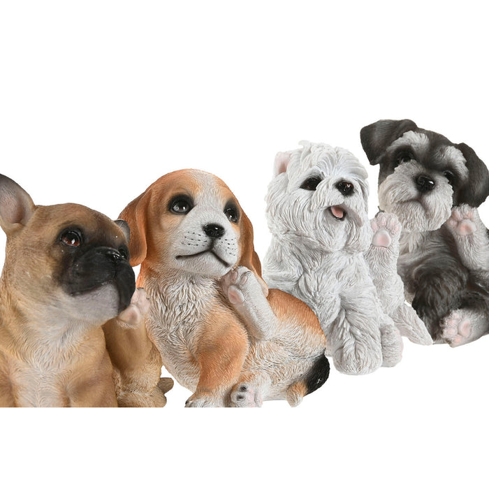 Декоративна фигурка Home ESPRIT Многоцветен Куче 13,5 X 12 X 17 CM (4 броя)