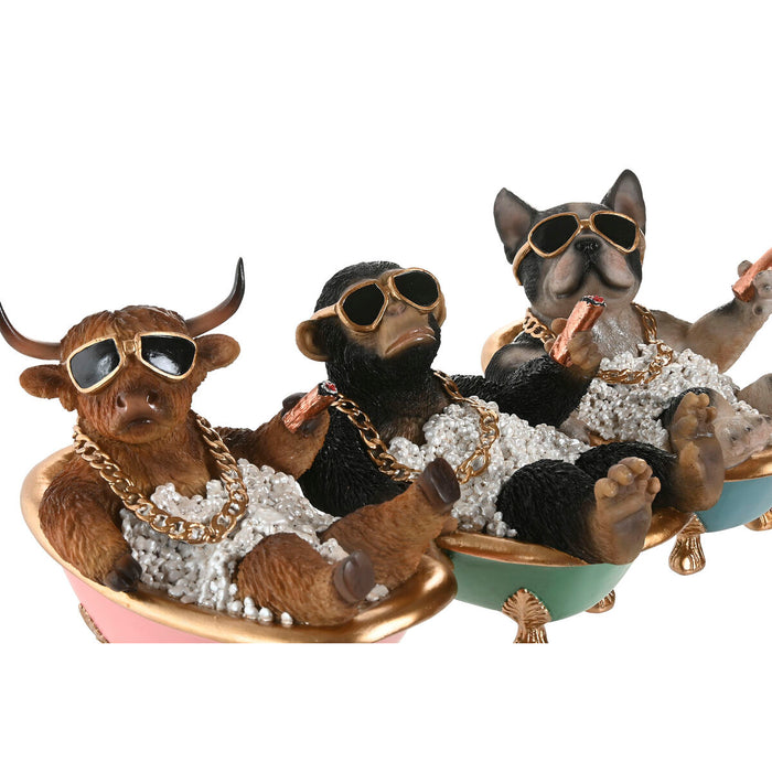 Декоративна фигурка Home ESPRIT Черен Многоцветен 20 X 14,5 X 15,5 CM (3 броя)