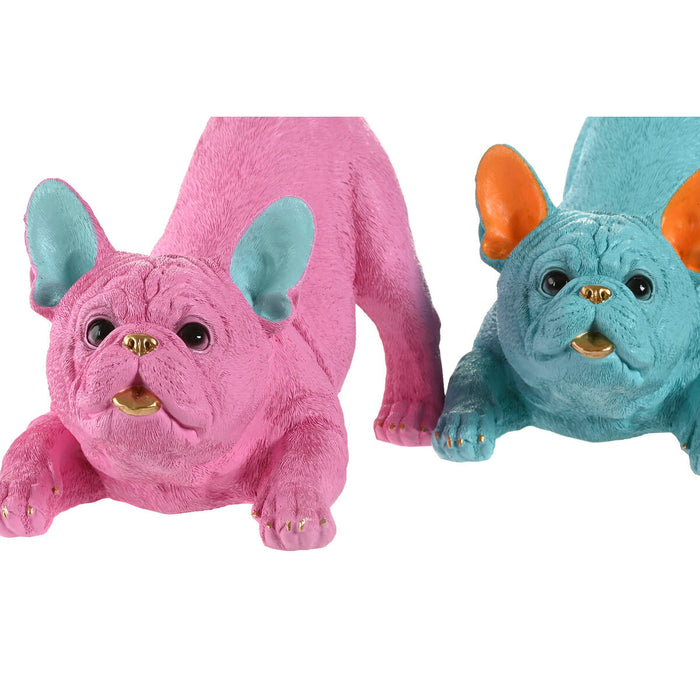 Декоративна фигурка Home ESPRIT Син Фуксия Куче 34,5 X 20 X 22 CM (2 броя)