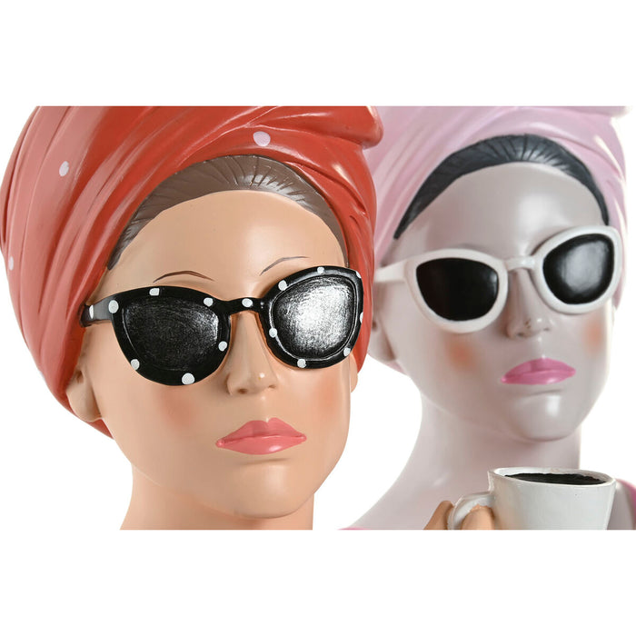 Декоративна фигурка Home ESPRIT Червен Корал Дама 20 X 18,5 X 29 CM (2 броя)