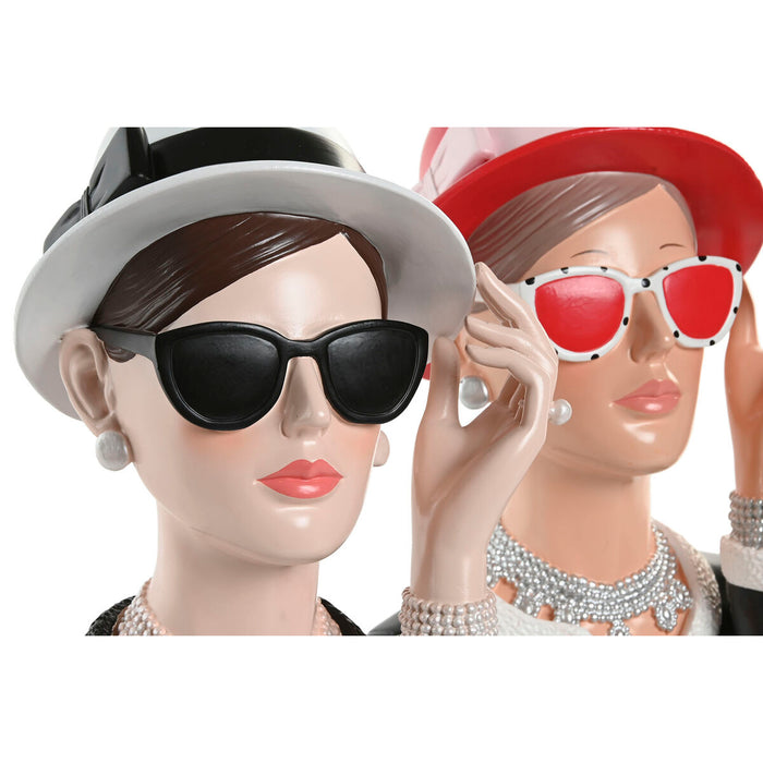 Декоративна фигурка Home ESPRIT Черен Червен Дама 17,5 X 14 X 27 CM (2 броя)