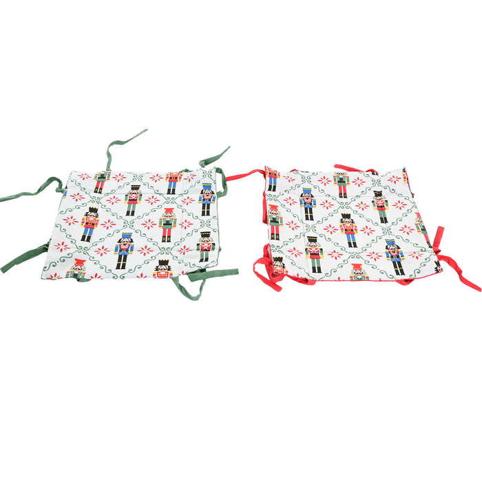 Декоративна Кошница Home ESPRIT Бял Червен Зелен Бежов Орехотрошачка Коледа 30 x 30 x 8 cm (2 броя)