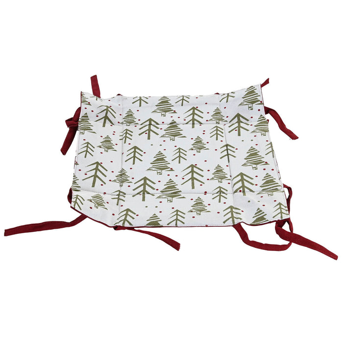 Декоративна Кошница Home ESPRIT Бял Червен Зелен Бежов Дърво Коледа 30 x 30 x 8 cm