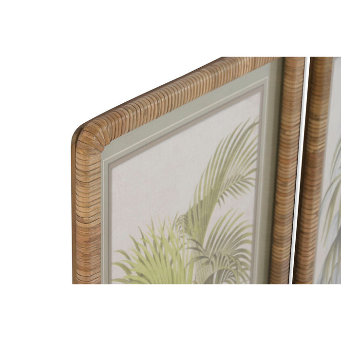 Картина Home ESPRIT Зелен Естествен Палми Тропически 40 X 2,5 X 60 CM (4 броя)
