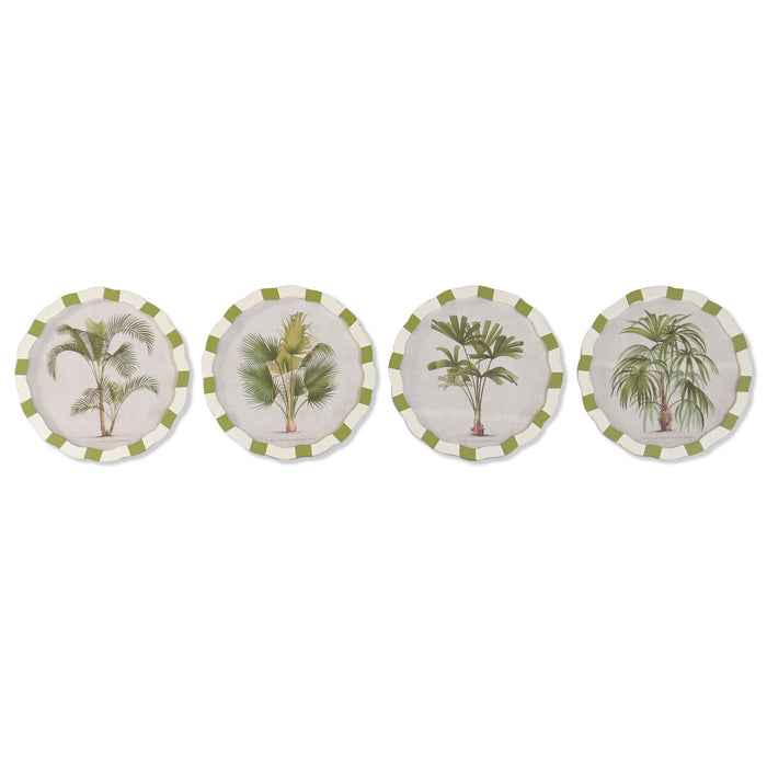 Картина Home ESPRIT Бял Зелен Палми Тропически 30 x 2 x 30 cm (4 броя)