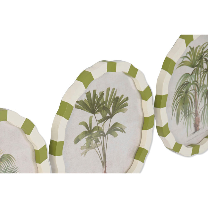 Картина Home ESPRIT Бял Зелен Палми Тропически 30 x 2 x 30 cm (4 броя)