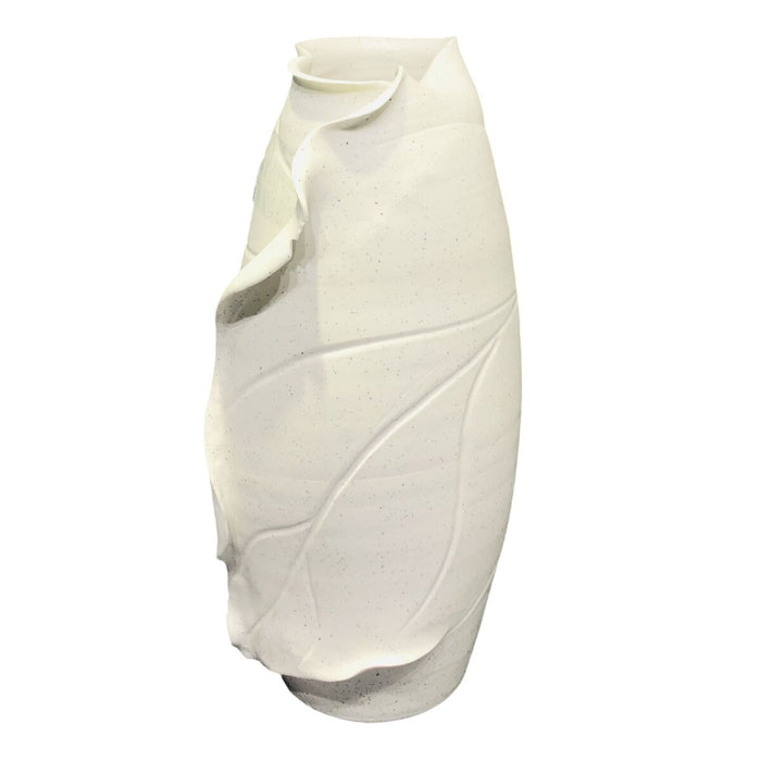 Ваза Home ESPRIT Бял Керамика Занаятчийски стил Модерен Лист на растение 21 x 21 x 40 cm