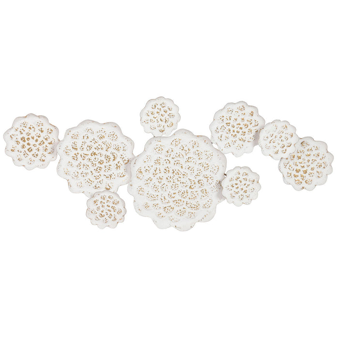 Декоративна фигурка Home ESPRIT Бял Златен Цвете Гранитогрес 137 X 11 X 56,5 CM