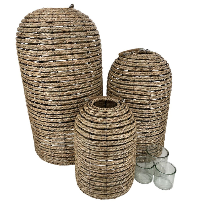 Поставка за свещ Home ESPRIT плетена ракита Кристал 40 x 40 x 83 cm