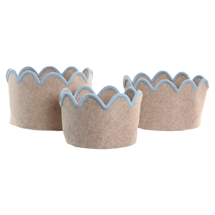 Игра на Кошници Home ESPRIT Син Зелен Бежов Розов Детски 30 x 30 x 20 cm (3 Части) (3 броя)