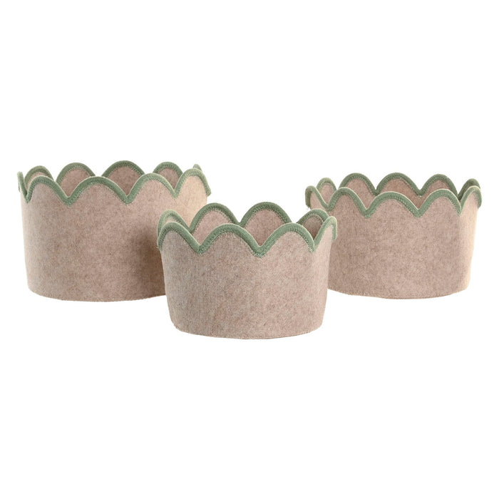 Игра на Кошници Home ESPRIT Син Зелен Бежов Розов Детски 30 x 30 x 20 cm (3 Части) (3 броя)