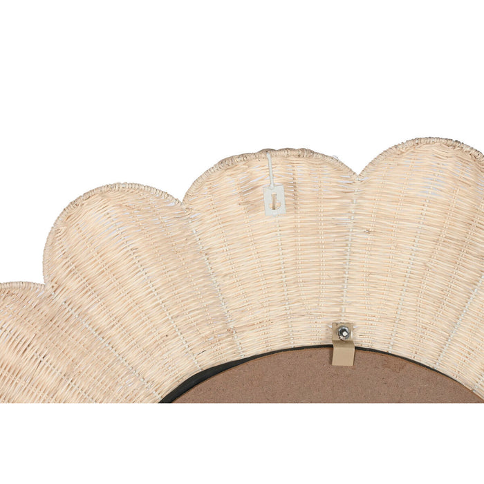 Стенно огледало Home ESPRIT Естествен Boho 91 x 6 x 91 cm