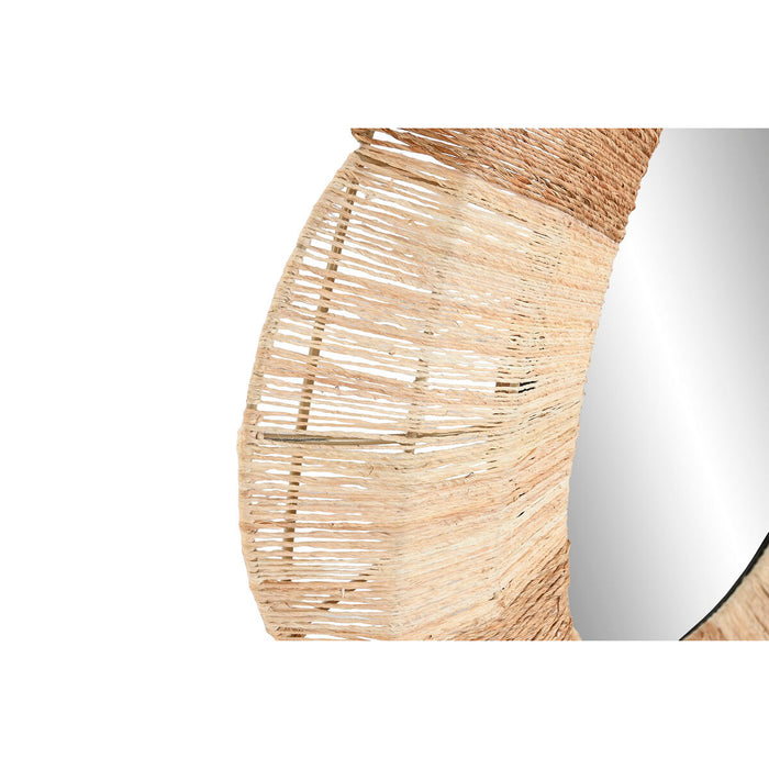 Стенно огледало Home ESPRIT Кафяв Естествен Boho 87 X 8 X 87 CM