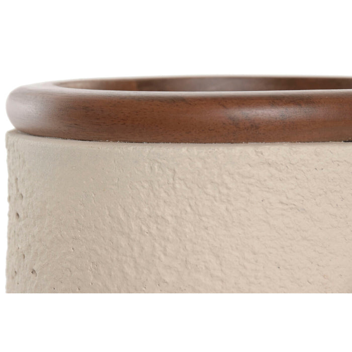 Ваза Home ESPRIT Кафяв Бежов теракота Дърво манго 16 x 16 x 40 cm