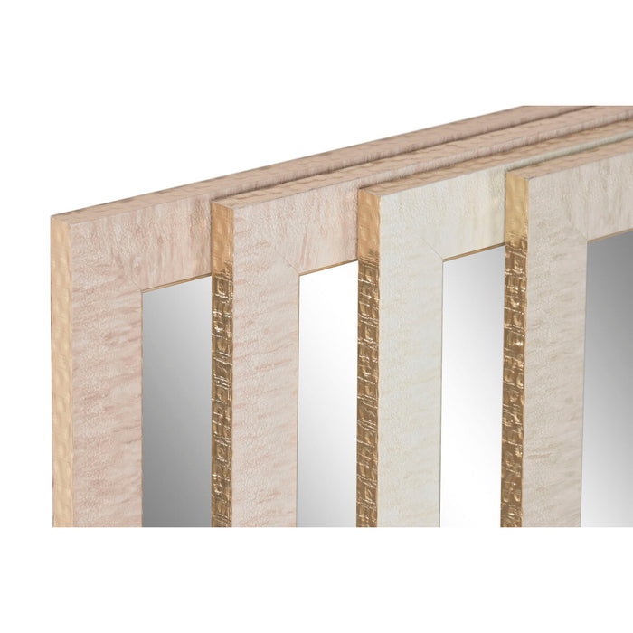 Стенно огледало Home ESPRIT Бял Кафяв Бежов Сив Модерен (4 броя)