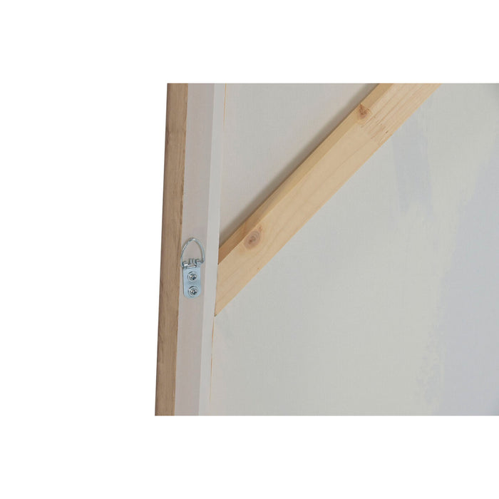 Картина Home ESPRIT Бял Естествен Листи Тропически С облекчение 102,5 X 4,5 X 102,5 CM (2 броя)