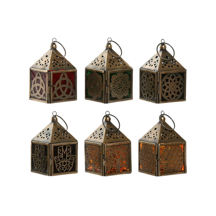 Latern Home ESPRIT Златен Метал Кристал Арабин 6 x 6 x 10 cm (6 броя)