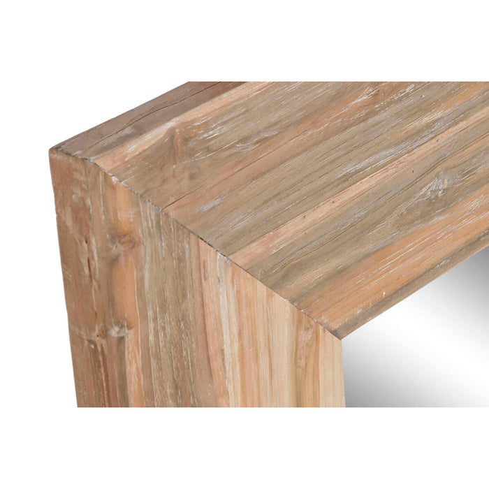 Постоянно огледало Home ESPRIT Бял Естествен тиково дърво 100 x 7 x 180 cm