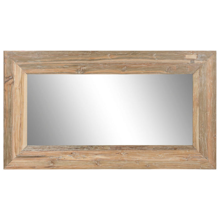 Постоянно огледало Home ESPRIT Бял Естествен тиково дърво 100 x 7 x 180 cm