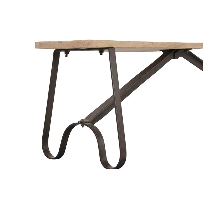 Пейка Home ESPRIT Черен Естествен Желязо тиково дърво 152 X 41 X 46 CM