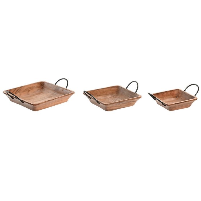 Украса за център на маса Home ESPRIT Кафяв Черен Естествен 38 X 36 X 9 CM (3 Части)