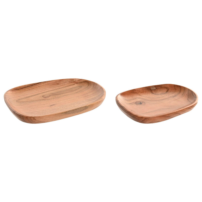 Украса за център на маса Home ESPRIT Кафяв Естествен Град 28 X 18 X 2,5 CM (2 броя)
