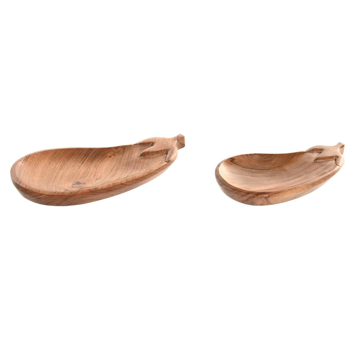 Украса за център на маса Home ESPRIT Кафяв Естествен Град 28 X 14 X 2,5 CM (2 броя)