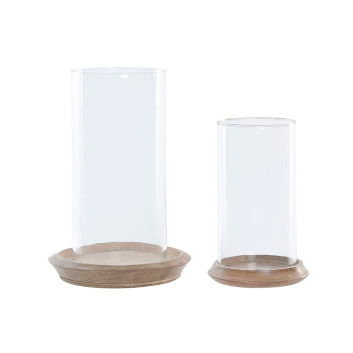 Поставка за свещ Home ESPRIT Кафяв Естествен Кристал Дърво манго 19 x 19 x 26 cm (2 броя)