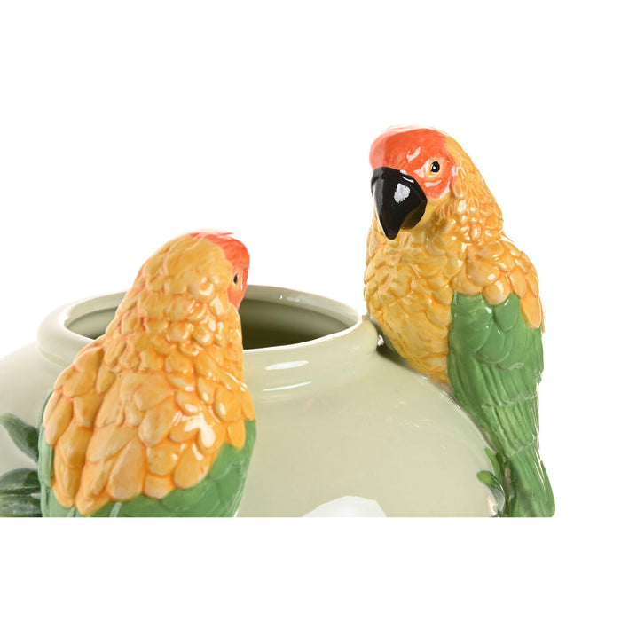 Ваза Home ESPRIT Зелен Керамика Тропически 21 X 16 X 37 CM