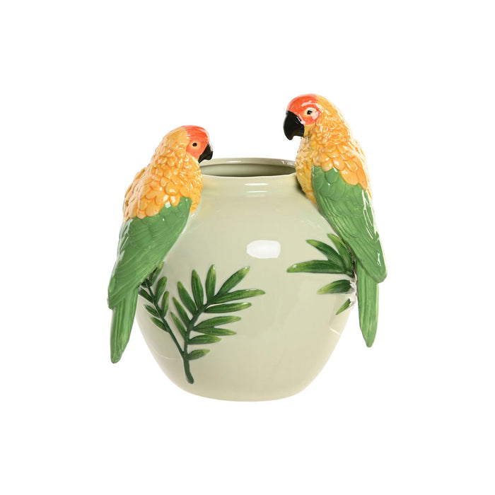 Ваза Home ESPRIT Зелен Керамика Тропически 21 X 16 X 37 CM