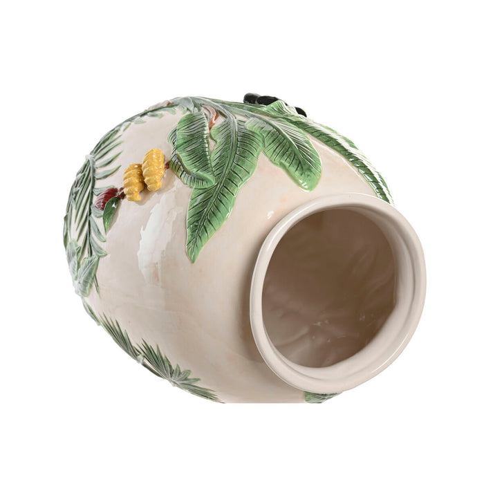 Ваза Home ESPRIT Зелен Бежов Керамика Птици Тропически 26 x 26 x 33 cm