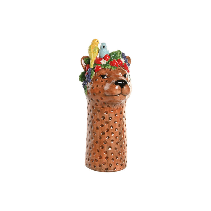 Ваза Home ESPRIT Кафяв Керамика Тропически 16 x 16 x 38 cm