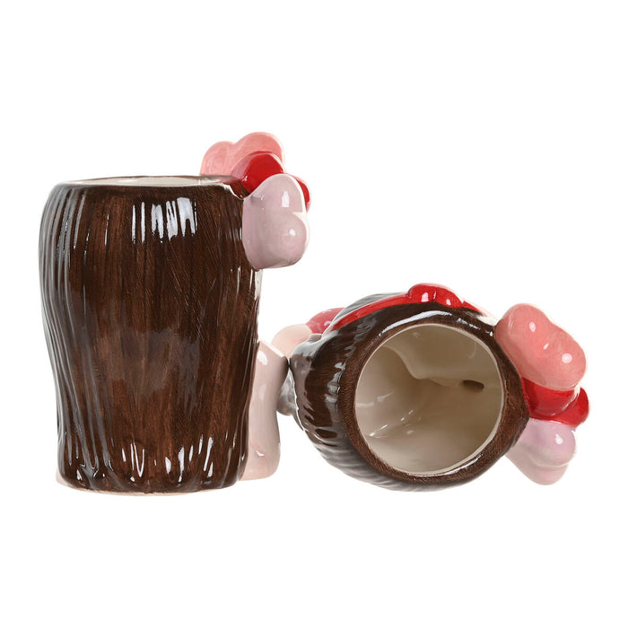 Саксия Home ESPRIT Червен Розов Керамика chica Град 12 x 9 x 16 cm (2 броя)