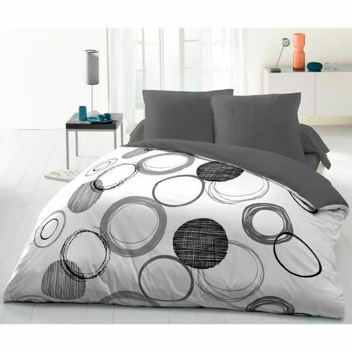 Комплект Чаршафи HOME LINGE PASSION Бял Сив Светло сив 220 x 240 cm Кръгове