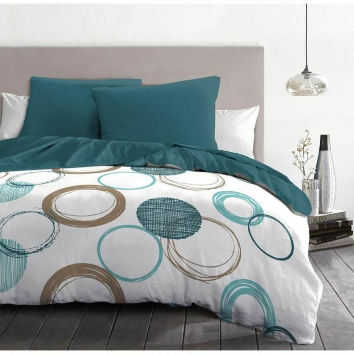 Комплект покривка за завивка HOME LINGE PASSION Бял Зелен 240 x 260 cm Кръгове