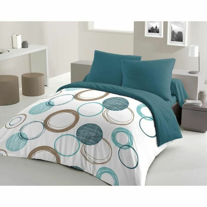 Комплект покривка за завивка HOME LINGE PASSION Бял Зелен 240 x 260 cm Кръгове