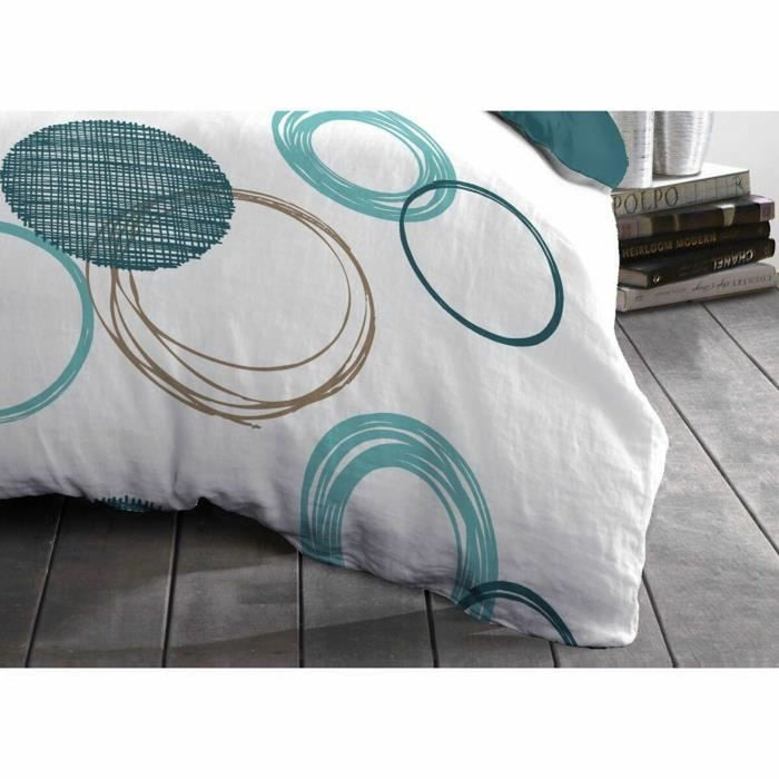 Комплект покривка за завивка HOME LINGE PASSION Бял Зелен 240 x 260 cm Кръгове