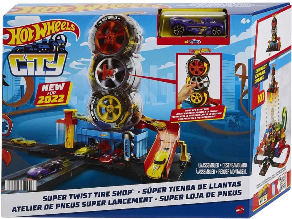 Игрален комплект Mattel Hot Wheels - Mодерен градски център за гуми