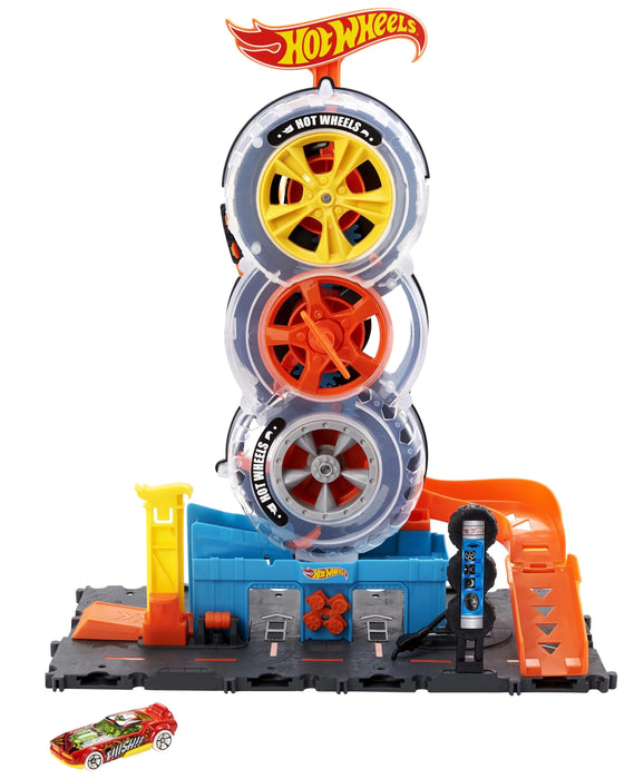 Игрален комплект Mattel Hot Wheels - Mодерен градски център за гуми