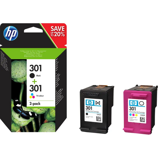 HP 301 2 пакета черни/трицветни оригинални касети с мастило