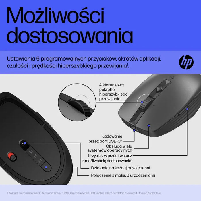 HP 715 акумулаторна мишка за много устройства