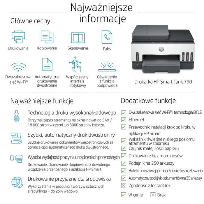 HP Smart Tank 790 All-in-One Thermal inkjet A4 4800 x 1200
