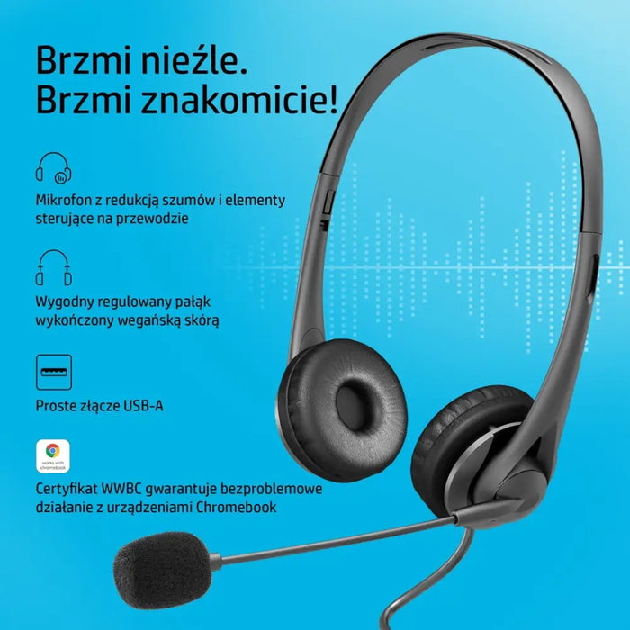 HP стерео USB слушалка G2 кабелна лента за глава