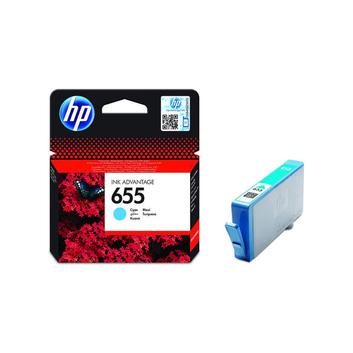 HP 655 оригинална касета с мастило CZ110AE BHK cyan стандартен капацитет 600 страници 1 пакет