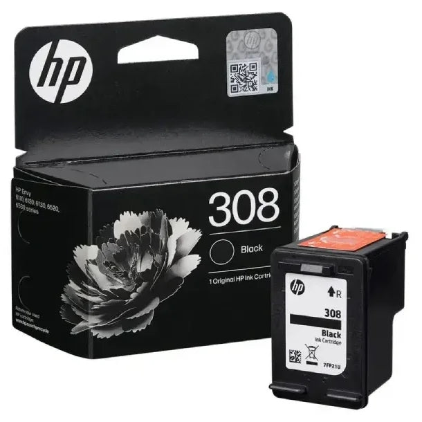 Оригинална черна касета с мастило HP 308