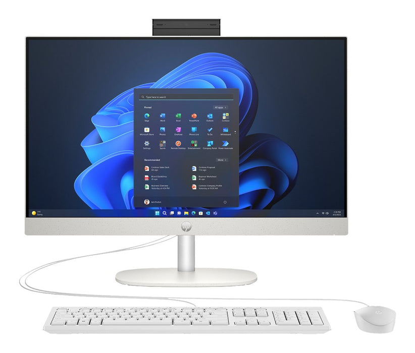 Настолен компютър HP ProOne 245 G10, AMD Ryzen™ 7 7730U, 60,5 см (23,8"), 1920 x 1080 пиксела, 16 GB DDR4-SDRAM, 512 GB SSD, Windows 11 Pro, Wi-Fi 6 (802.11ax)