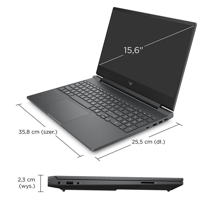 HP Victus 15-fb3040nw Ryzen 7 7445HS 15,6" IPS 144Hz 300nits AG 16GB DDR5 5600 SSD512 RTX4050_6GB Cam 720p 70Wh NoOS Сив 2Y