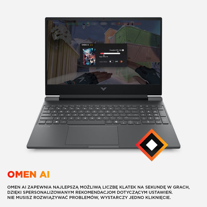 HP Victus 15-fb3040nw Ryzen 7 7445HS 15,6" IPS 144Hz 300nits AG 16GB DDR5 5600 SSD512 RTX4050_6GB Cam 720p 70Wh NoOS Сив 2Y