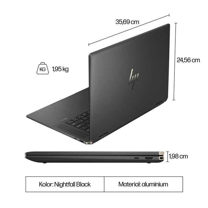 HP Spectre x360 16-aa0233nw Ultra 7 155H 16" 2.8K сензорен OLED 120Hz AG 16GB DDR5 6400 SSD1TB RTX 4050_6GB камера 9MP 83Wh W11Pro 2Y