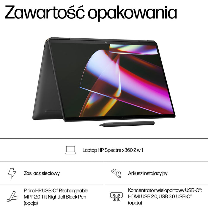 HP Spectre x360 16-aa0233nw Ultra 7 155H 16" 2.8K сензорен OLED 120Hz AG 16GB DDR5 6400 SSD1TB RTX 4050_6GB камера 9MP 83Wh W11Pro 2Y
